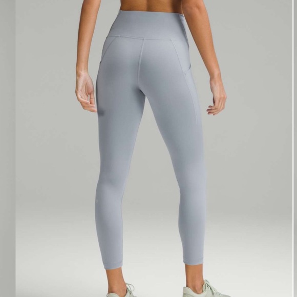 Lululemon Wunder Train 25” Leggings Tights Grey Chambray size 10 - Picture 1 of 8